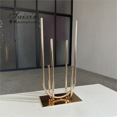 Tall Aisle Wedding Flower Stand Decorative Gold Metal Flower Holder