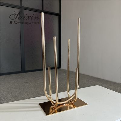 Tall Aisle Wedding Flower Stand Decorative Gold Metal Flower Holder