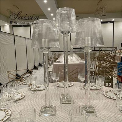 Unique Candle Stand Wedding Table Decoration Clear Crystal Candle Holder