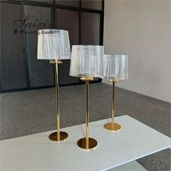 Unique Candle Stand Wedding Table Decoration Clear Crystal Candle Holder