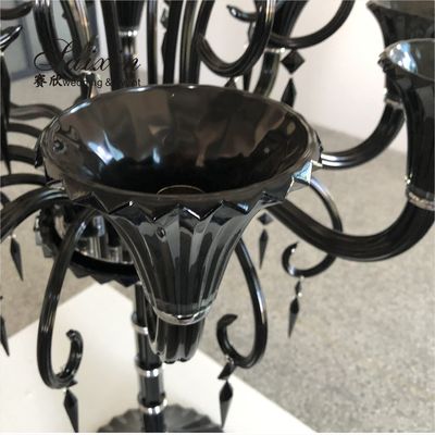 ZT-524 Luxury crystal glass red candelabras for wedding centerpieces