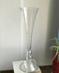 80cm-100cm Tall Black Glass Stemmed Glass Vase Hurricane For Wedding Table Centerpiece
