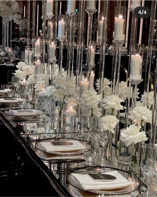 10 Candle Holder Stand Crystal Gold Table Decor 10 Arm Glass Candelabra 145cmx100cm