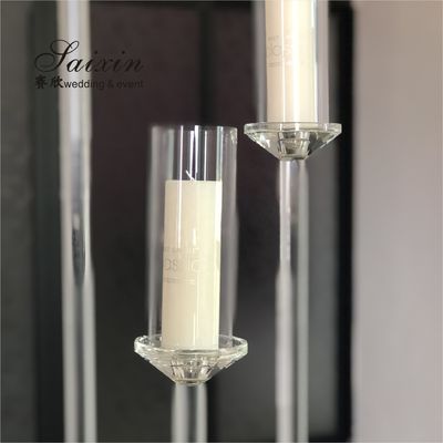 10 Candle Holder Stand Crystal Gold Table Decor 10 Arm Glass Candelabra 145cmx100cm