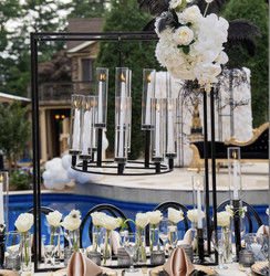 ZT-407V Wholesale event decoration oval support crystal chandelier centerpieces