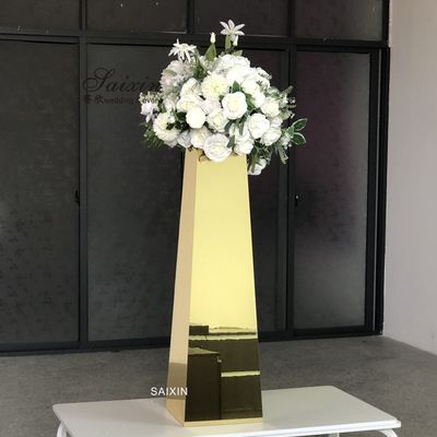 ZT-566 New design wedding centerpiece gold mirror pillar for flower arrangement