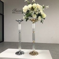 ZT-562 New design wedding centerpiece crystal pillar and flower supports stand