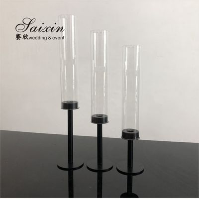 Black Metal Taper Candle Holders Candlesticks Candelabra 3 Pcs Set 54cm