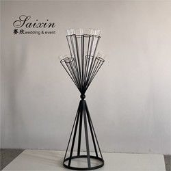 Gold Wedding Flower Vase Stand  Chic Wedding Centerpieces Glass Metal Column 100CM