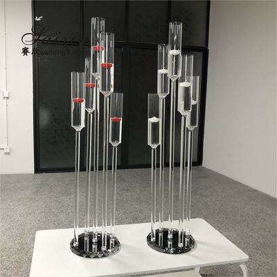 Chic wedding centerpiece tall 5 arms long stem floating candle pillar  holder
