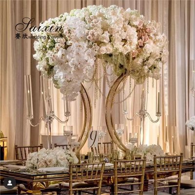 Saixin designs wedding party centerpiece gold metal flower pot stand