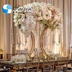 Saixin designs wedding party centerpiece gold metal flower pot stand