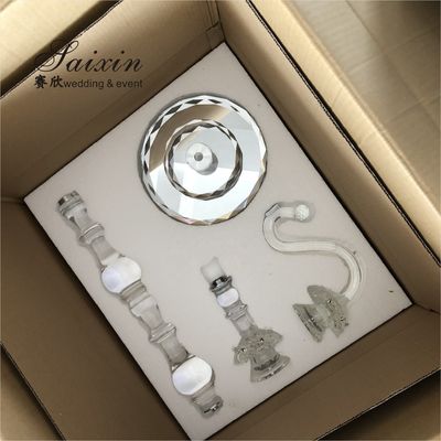 Hot custom wedding decoration centerpieces long stem 7 arms  crystal candle holder
