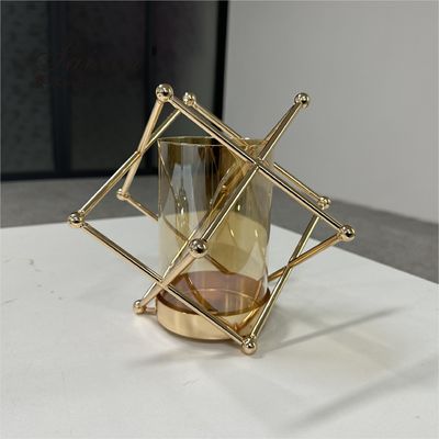 Wholesale wedding centerpieces single gold candle holder for event decor
