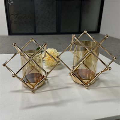 Wholesale wedding centerpieces single gold candle holder for event decor