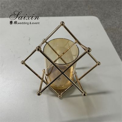 Wholesale wedding centerpieces single gold candle holder for event decor