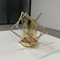 Wholesale wedding centerpieces single gold candle holder for event decor