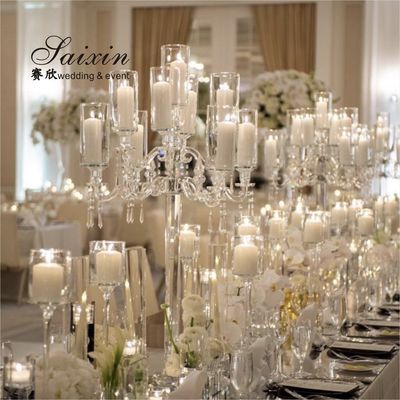 7 Arm 9 Arm Crystal Candelabra Glass Centerpieces Wedding 120CM