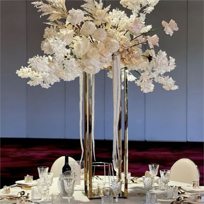 ZT-369  Hot sale  square  gold metal flower stand for wedding decoration
