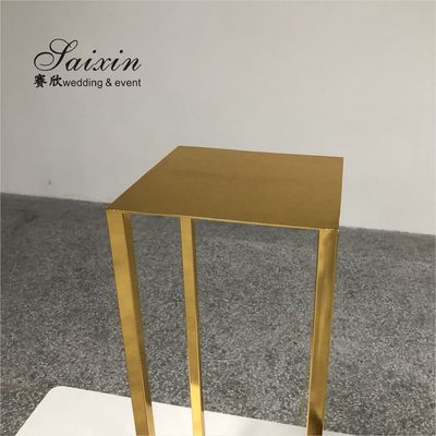 ZT-369  Hot sale  square  gold metal flower stand for wedding decoration
