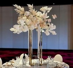 ZT-369  Hot sale  square  gold metal flower stand for wedding decoration