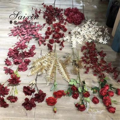 SX-F010 Wholesale high quality red Artificial flowers bouquet for wedding  arrangement