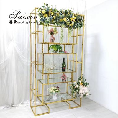 Flower Decoration Backdrop For Engagement Stage Backdrop Shelves Stainless Steel Wall Shelf