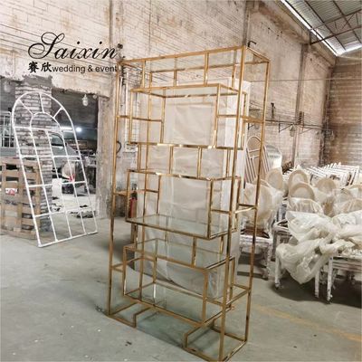Flower Decoration Backdrop For Engagement Stage Backdrop Shelves Stainless Steel Wall Shelf