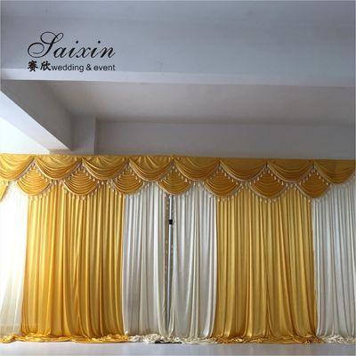 China manufacturer wholesale drape cloth curtains valance for wedding stage backdrop