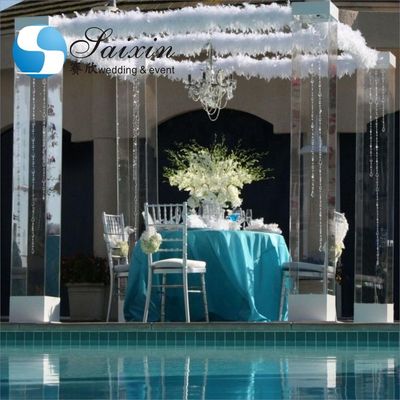 ZT-220H Wedding event decoration chuppah acrylic mandap pillars
