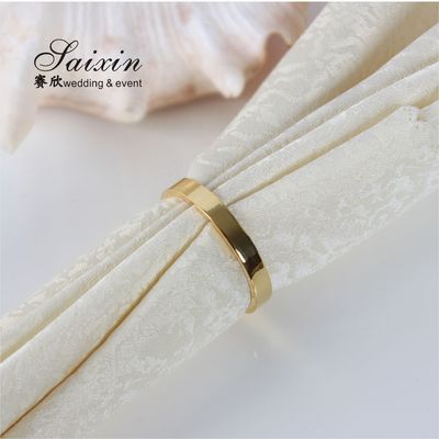 Factory Wholesale  wedding party table decoration zinc alloy die cast simple smooth napkin ring