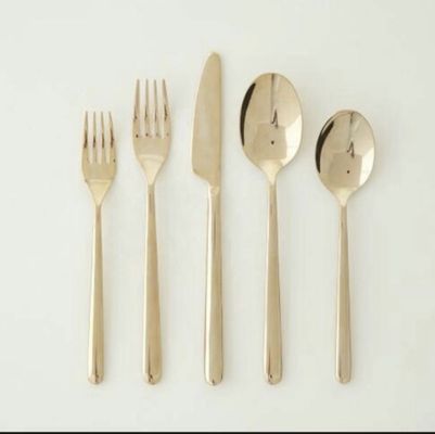 Wholesale elegant stainless steel gold knife spoon fork cutlery sets