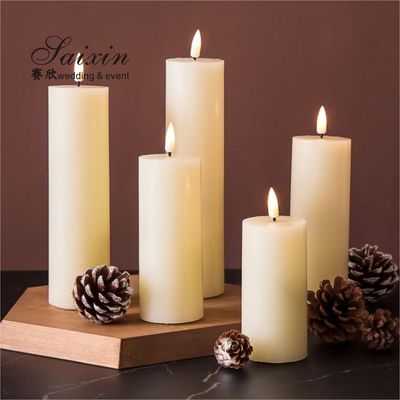 Led Candles For Wedding Centerpieces Flameless Elegant Christmas Light Wax Wedding Candle Pillars
