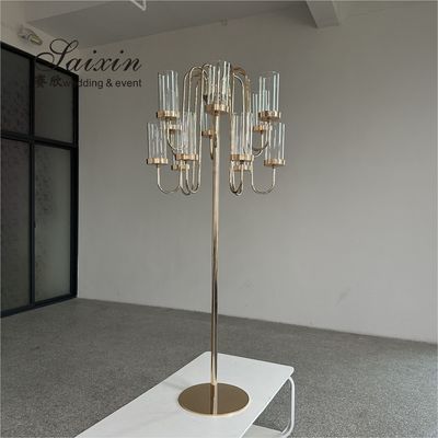New Tall Gold Candle Stand Metal Candelabra For Wedding Centerpieces