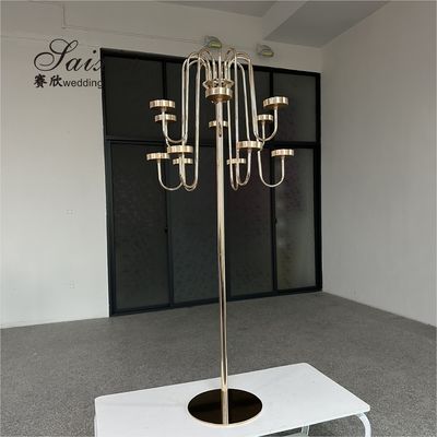 New Tall Gold Candle Stand Metal Candelabra For Wedding Centerpieces