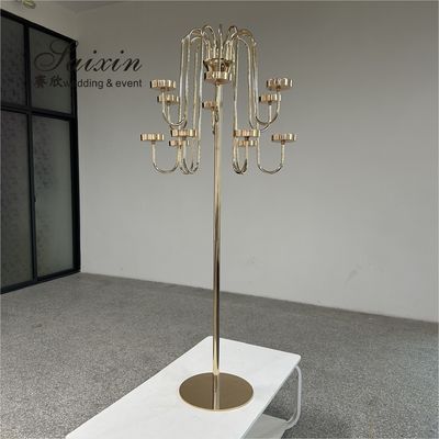 New Tall Gold Candle Stand Metal Candelabra For Wedding Centerpieces