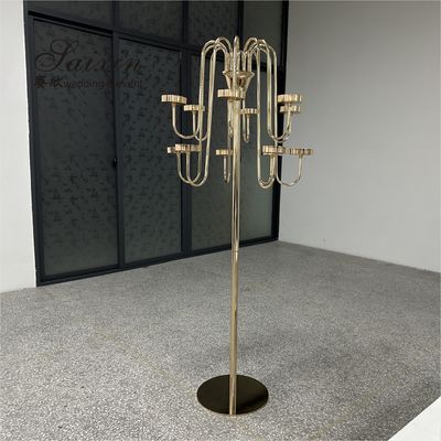 New Tall Gold Candle Stand Metal Candelabra For Wedding Centerpieces