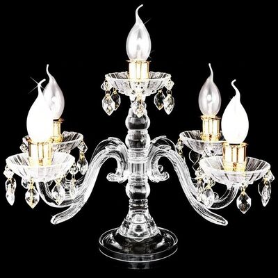 Clear 3 Arms Candle Holder Crystal Glass Candelabra Stunning Elegant Centerpiece for Banquets Weddings and Formal Dinners
