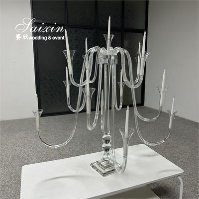 Piesa central de la boda de lujo Cristal de vidrio de gran rama Candela para la decoración de la mesa