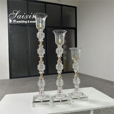 Fábrica de venta al por mayor 3 piezas de alto conjunto nuevo portavelas para la boda de la decoración de la mesa del evento