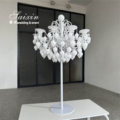 Hermosa Decoración de la Boda Candelabra Blanca Candelabra para piezas centrales