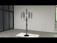 gran candelabro de cristal de 7 brazos chic color gris humo para los centros de la boda