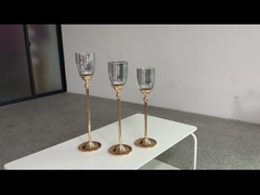 Factory Custom 3 Pcs Set Base de oro Vidrios de plata Candlestick para la pieza central de la boda